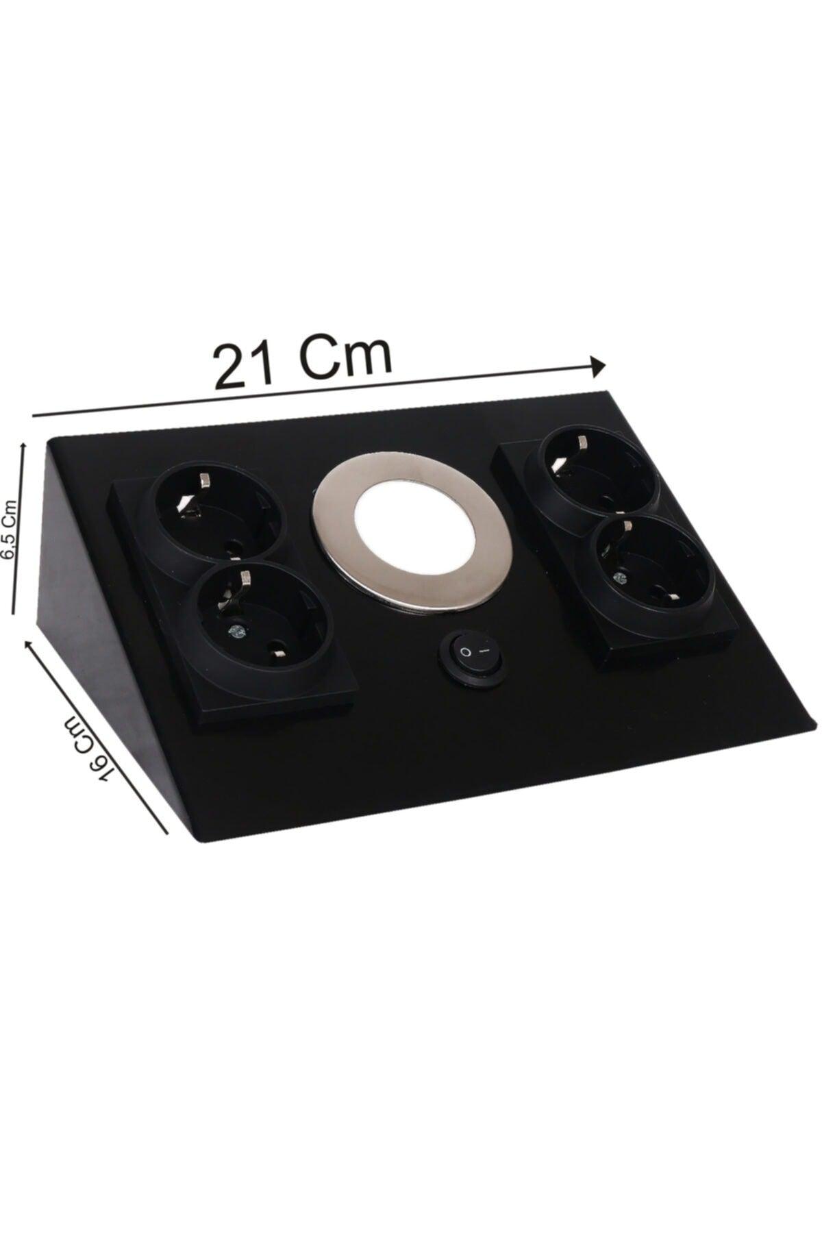 Under Counter Socket Black Body Black 4 Socket Socket