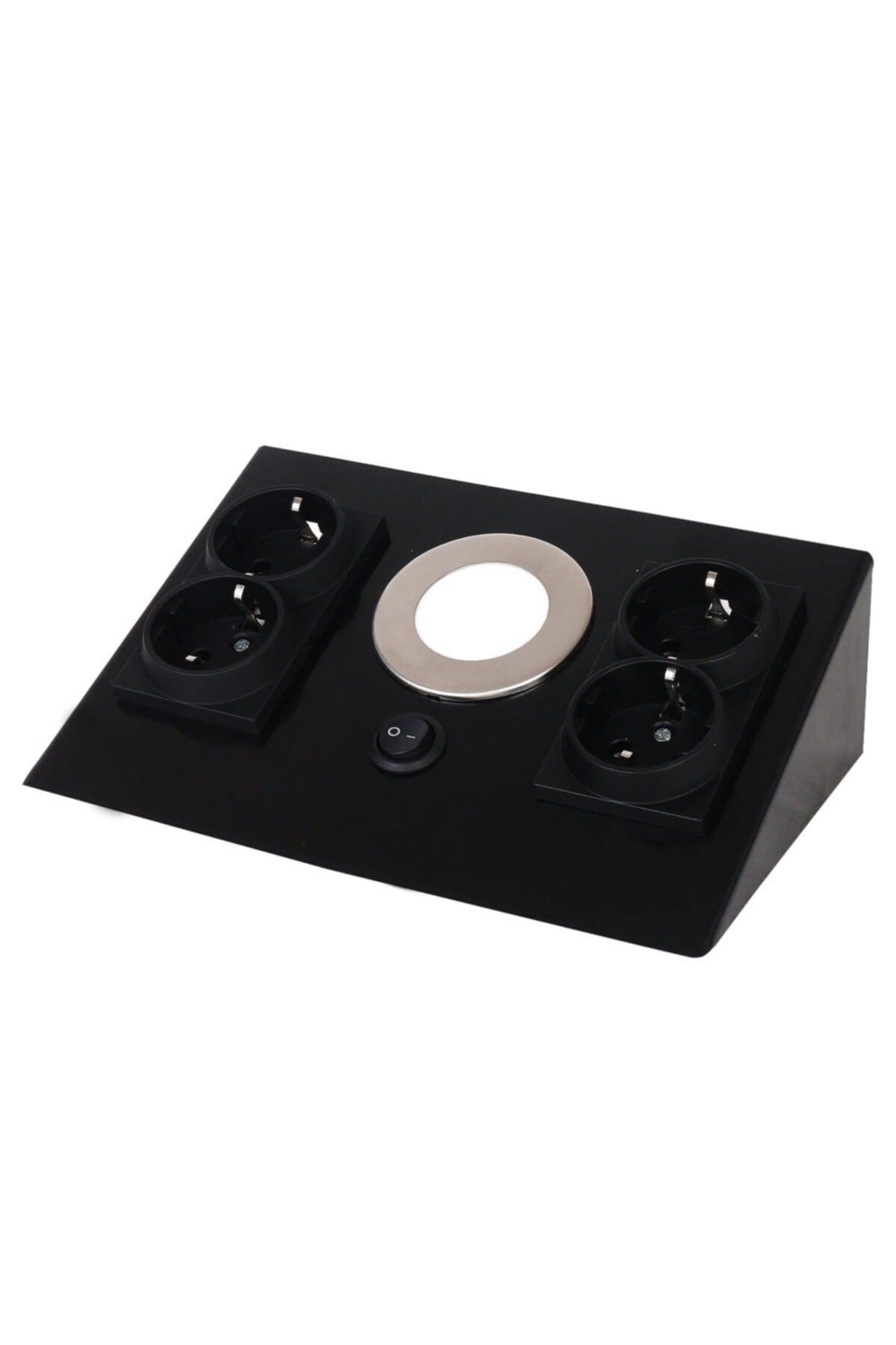 Under Counter Socket Black Body Black 4 Socket Socket