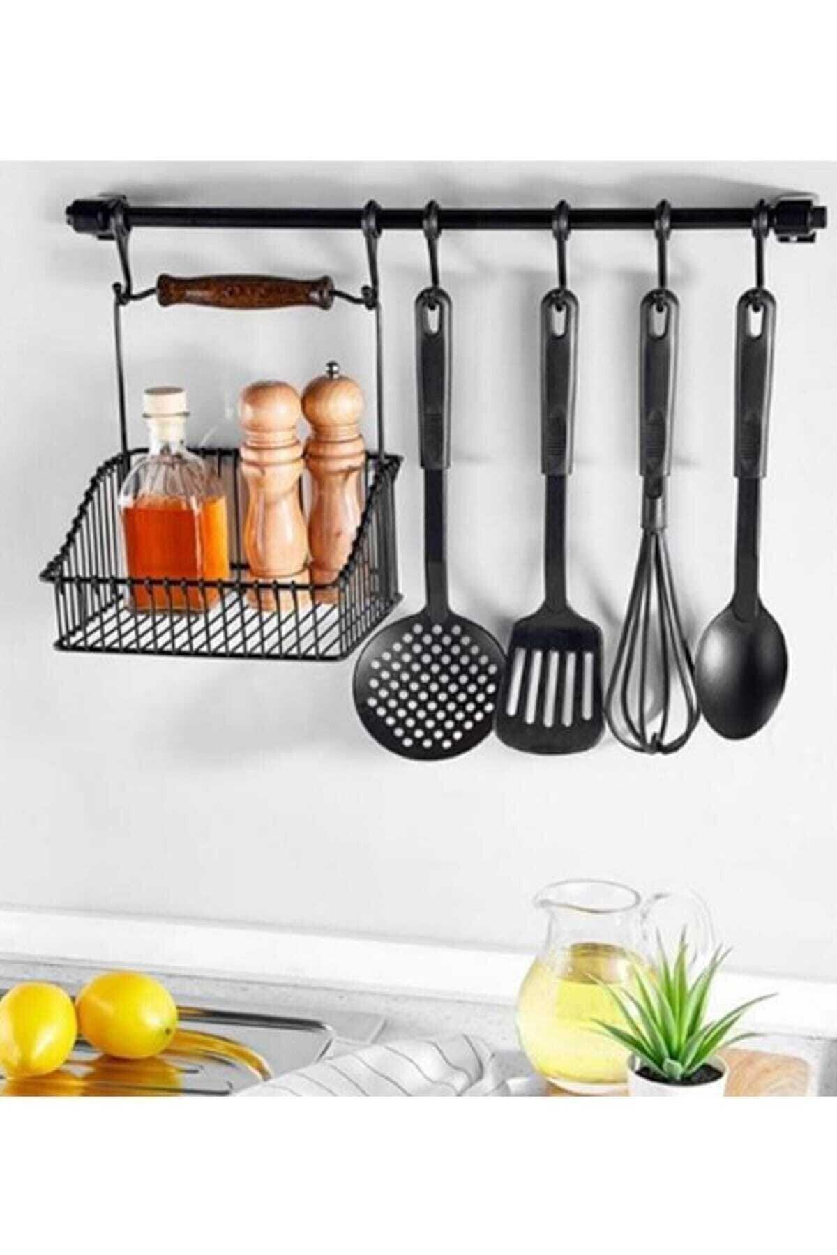 Wrought Iron Basket Set of 6 Hangers and Hooks - Swordslife