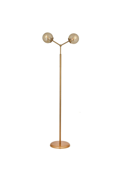 Yalgın 2 Piece Honey Glass Tumbled Modern Design BedroomMetal Floor Lamp - Swordslife