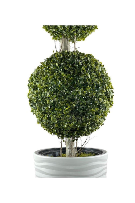 Artificial Tree White Tall Beach Vase Boxwood Ball 2 Bulk 130cm - Swordslife