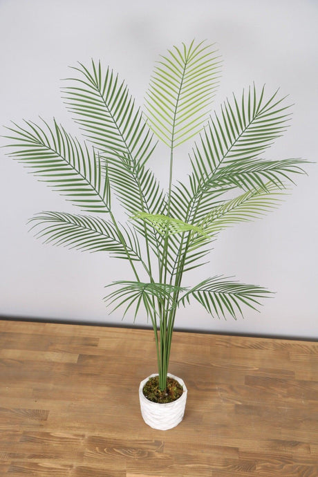 Artificial Areca Palm Tree 130 Cm With 12 Leaf Concrete Pot - Swordslife