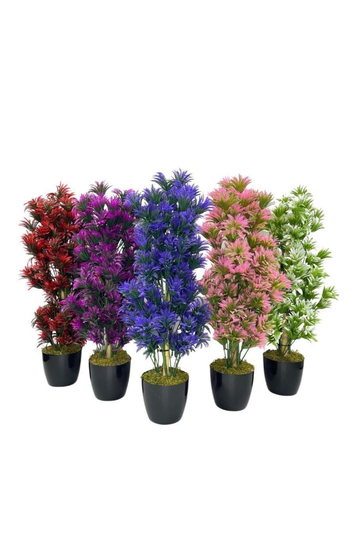 Artificial Flower 5pcs Mixed Color Black Potted Jam Tree 55cm - Swordslife