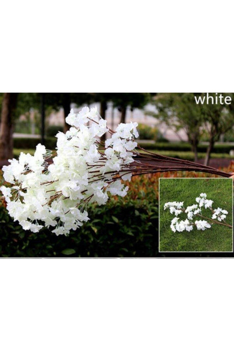 Artificial Flower Spring Branch Japanese Cherry Blossom 90 Cm White - Swordslife