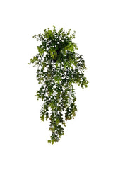 Artificial Flower Pot Hanging Boxwood Brown Green Eucalyptus Artificial Ivy 60cm - Swordslife