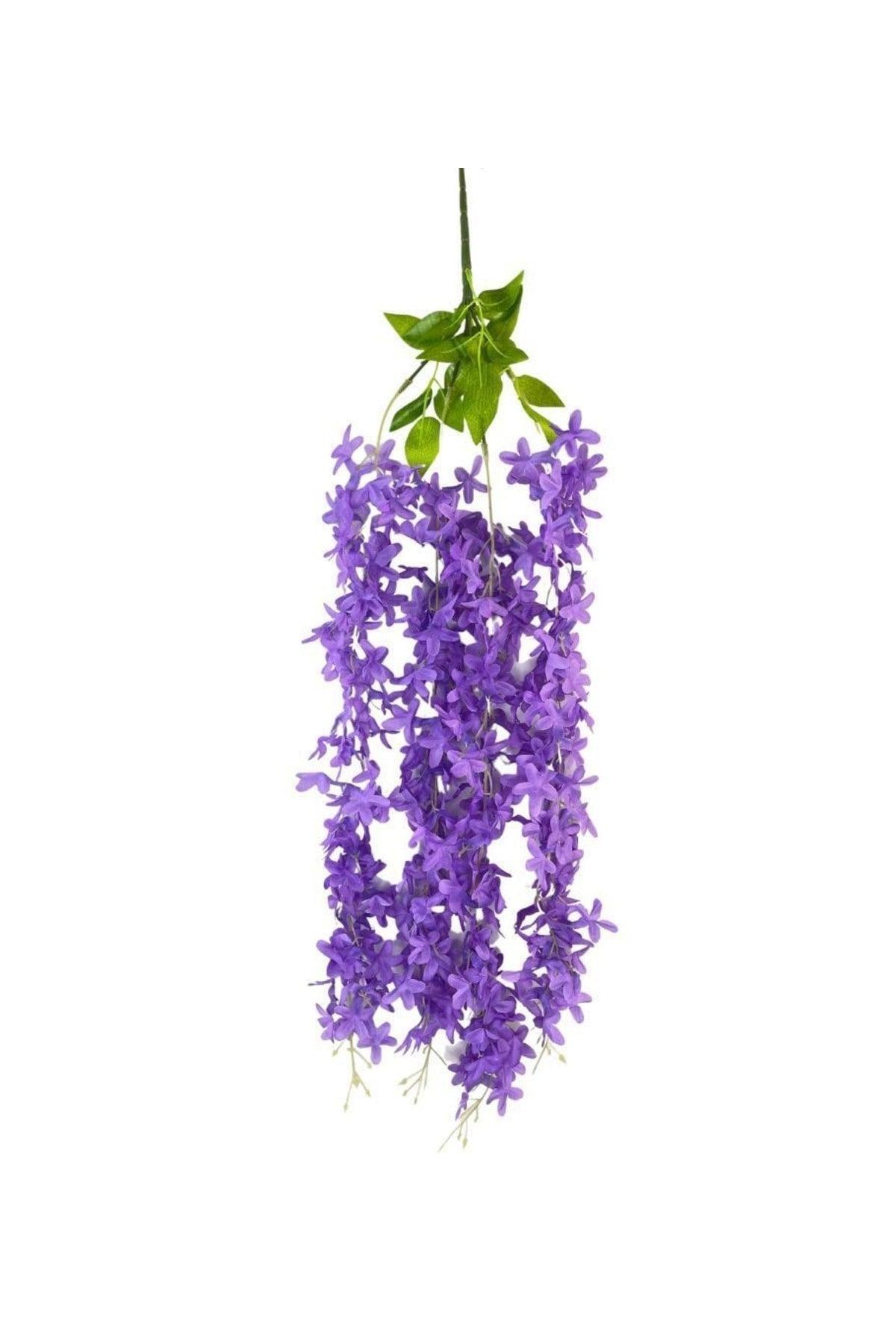 Artificial Flower Hanging 4 Branches Acacia 70cm Purple - Swordslife