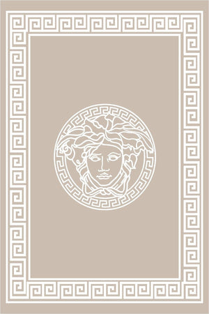 Washable Stain Resistant Medusa Patterned Fabric Framed Table Cloth Mso389 - Swordslife