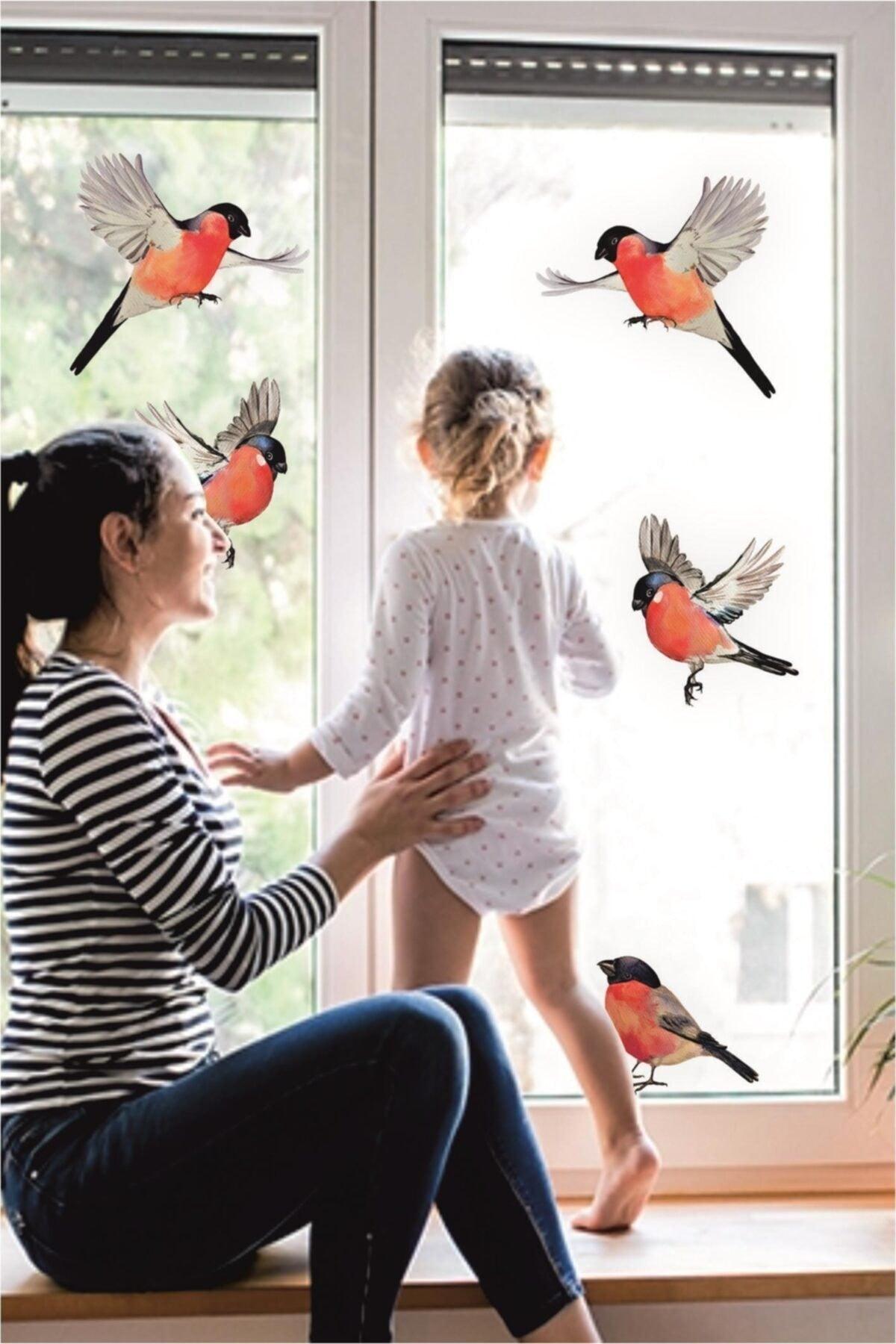 Christmas Winter Birds Glass Wall Sticker Set - Swordslife