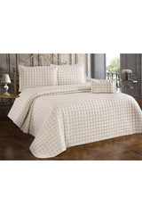 Yıldız Double Quilted Bedspread Cream - Swordslife