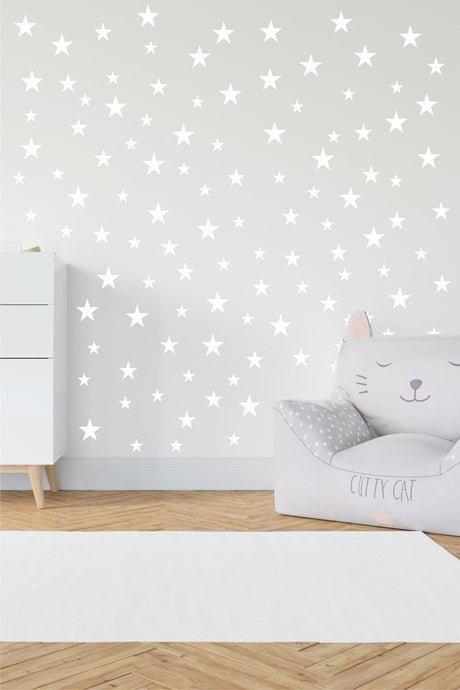 Star Stiker, Kids Room Sticker, Decorative Sticker, Sticker For Baby Room White - Swordslife