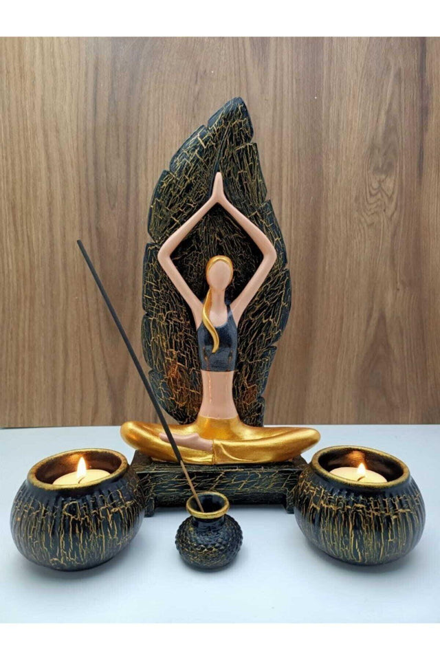 Girl Practicing Yoga Cracking Incense Holder And Candle Holder - Swordslife