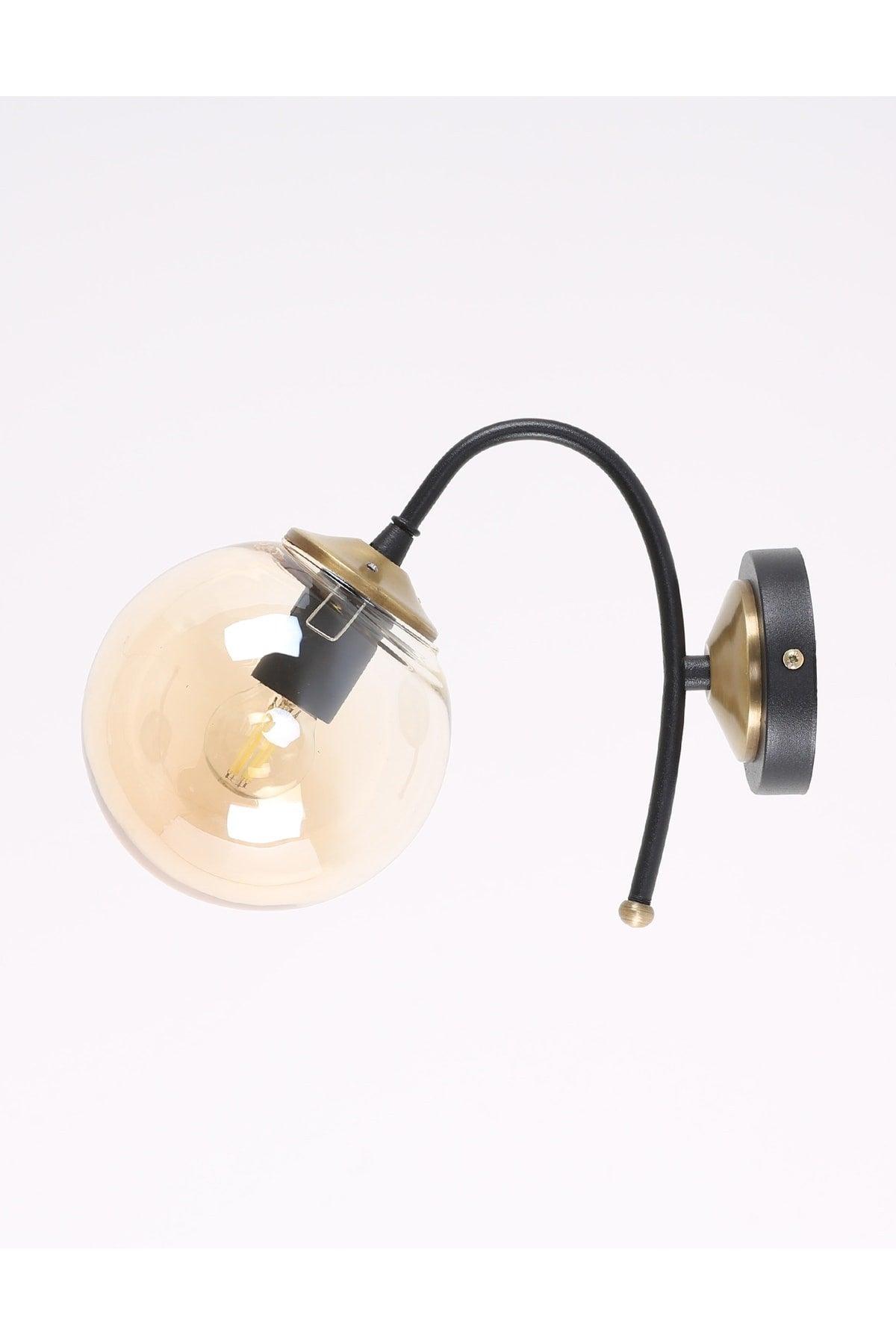 Yoyo Black Tumbled Honey Glass Wall Sconce - Swordslife