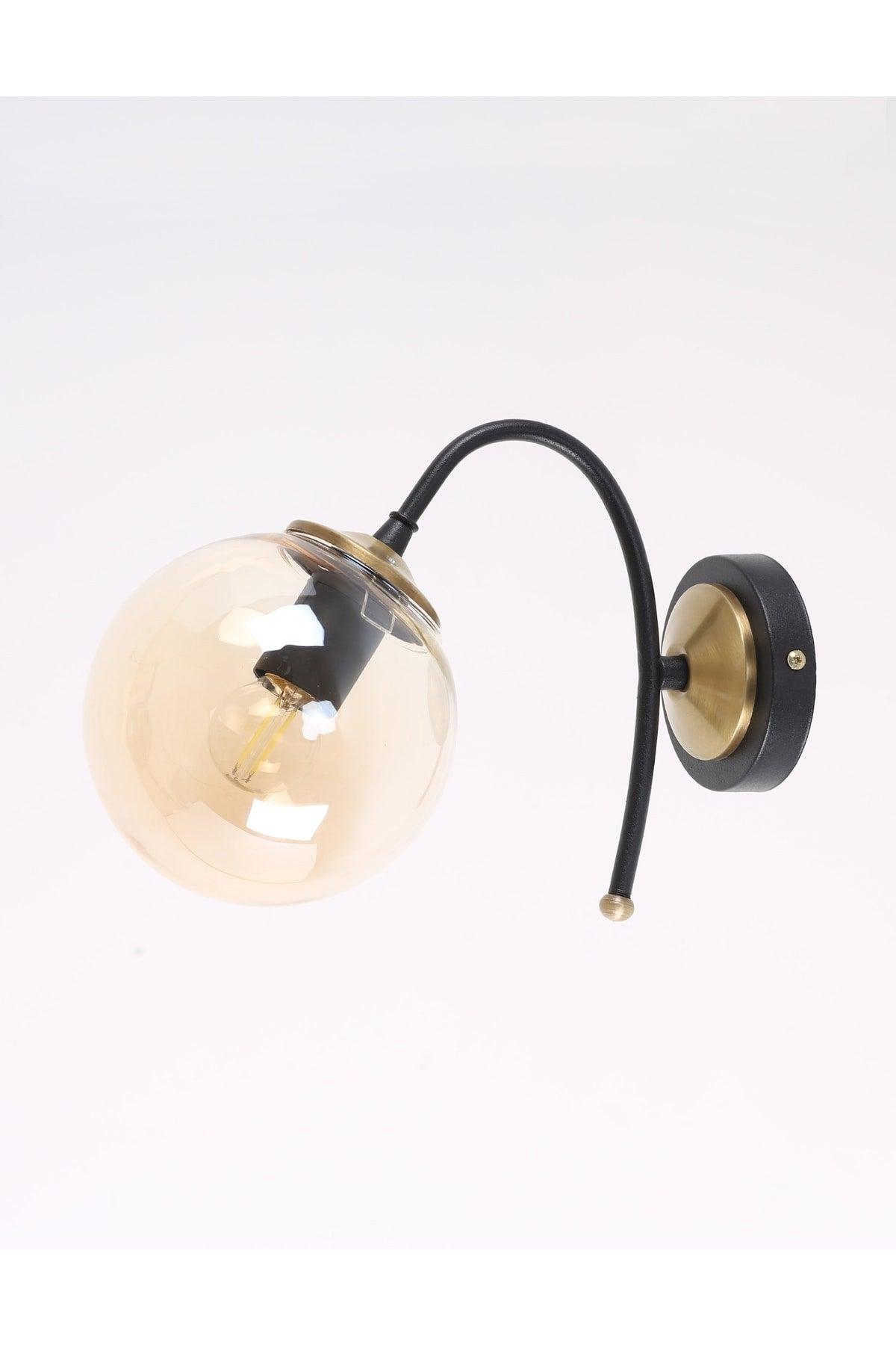 Yoyo Black Tumbled Honey Glass Wall Sconce - Swordslife