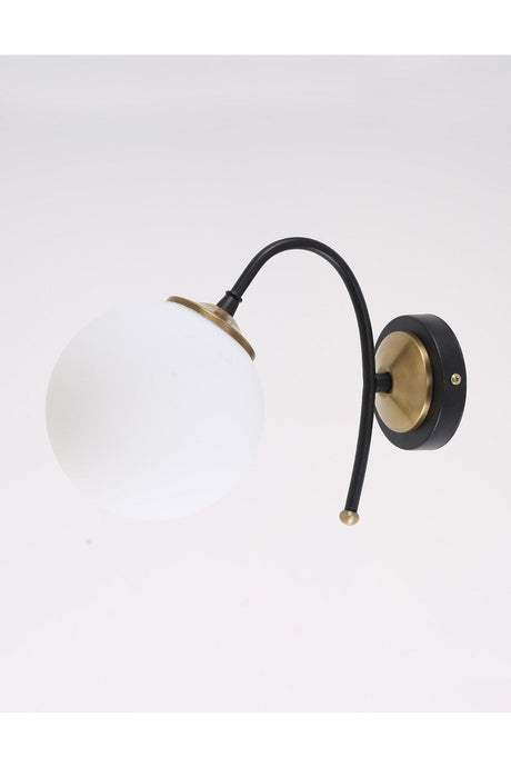 Yoyo Black Tumbled White Glass Wall Sconce - Swordslife