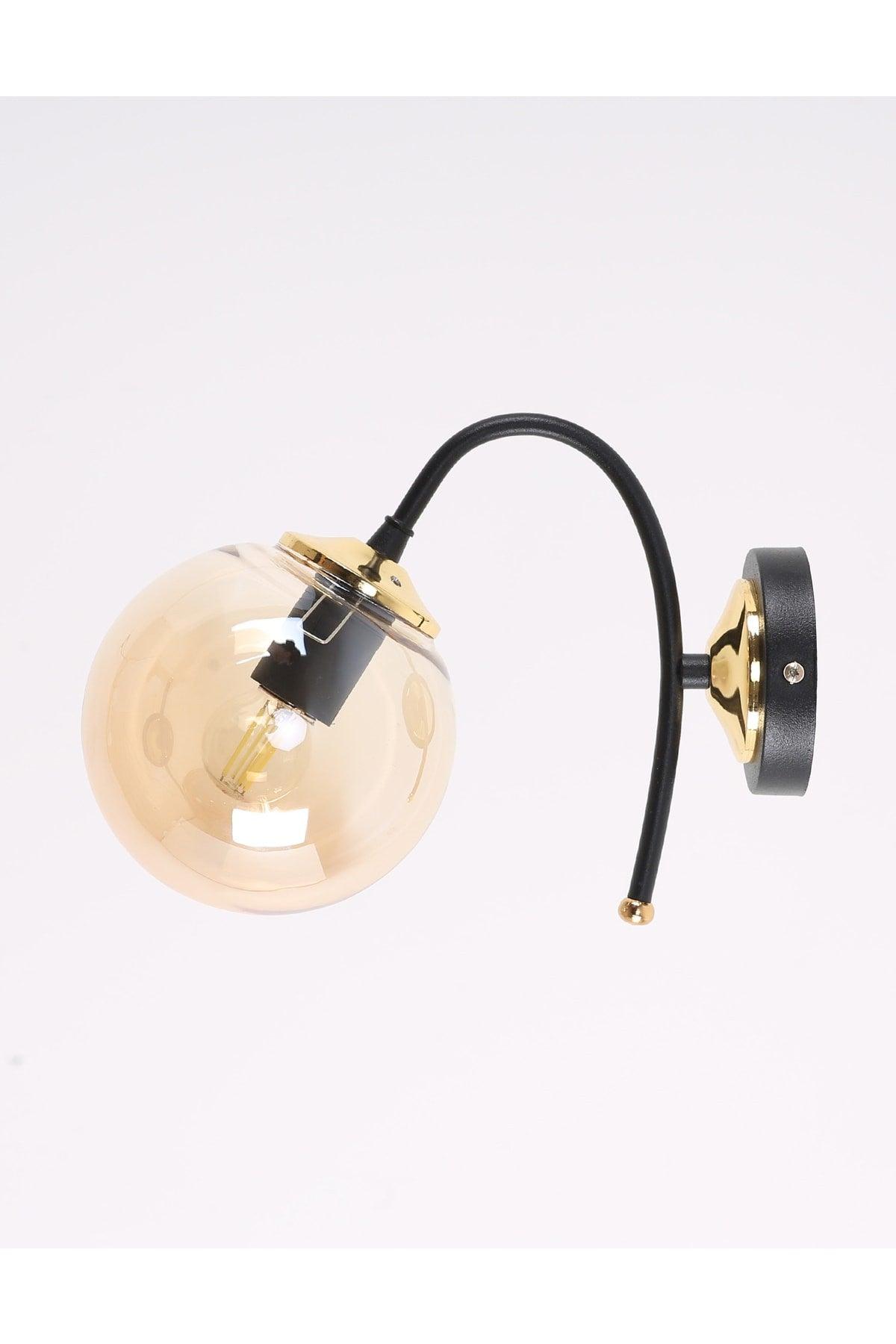 Yoyo Black Gold Honey Glass Wall Sconce - Swordslife