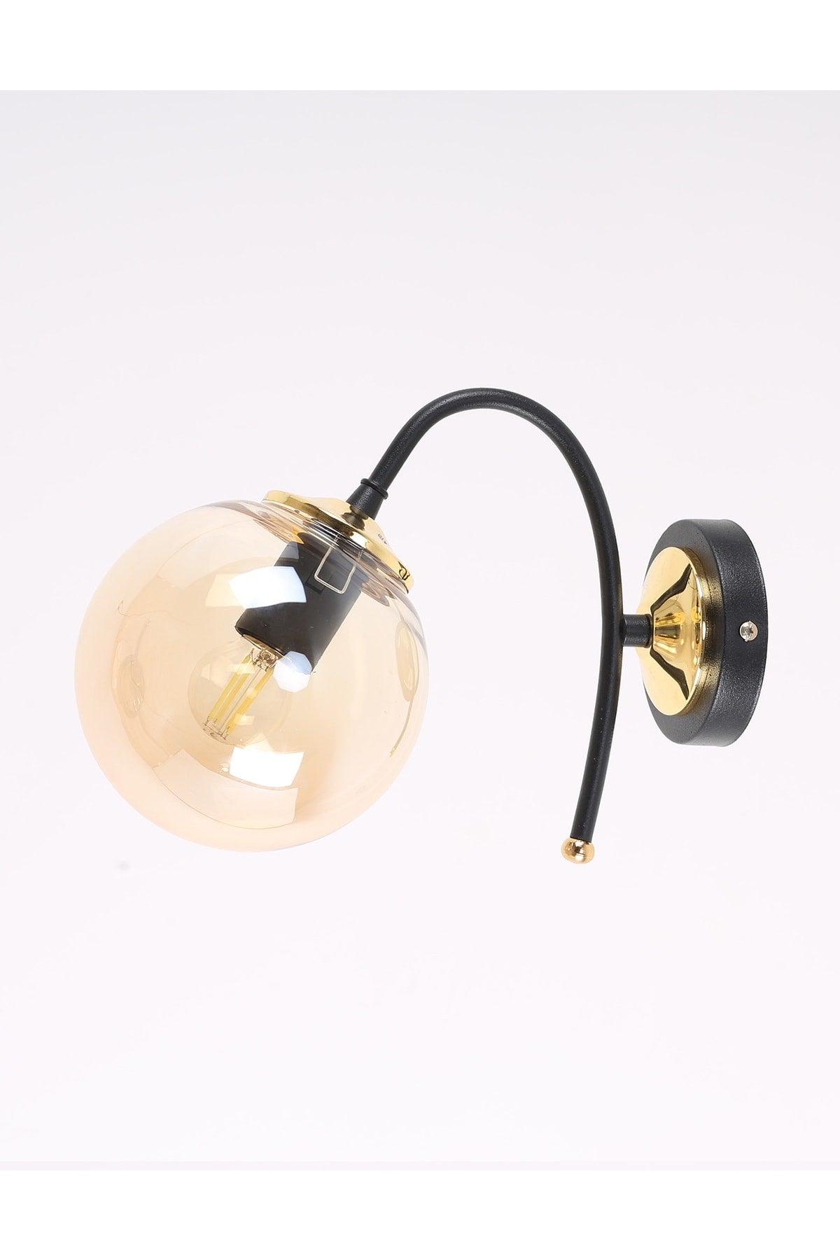 Yoyo Black Gold Honey Glass Wall Sconce - Swordslife