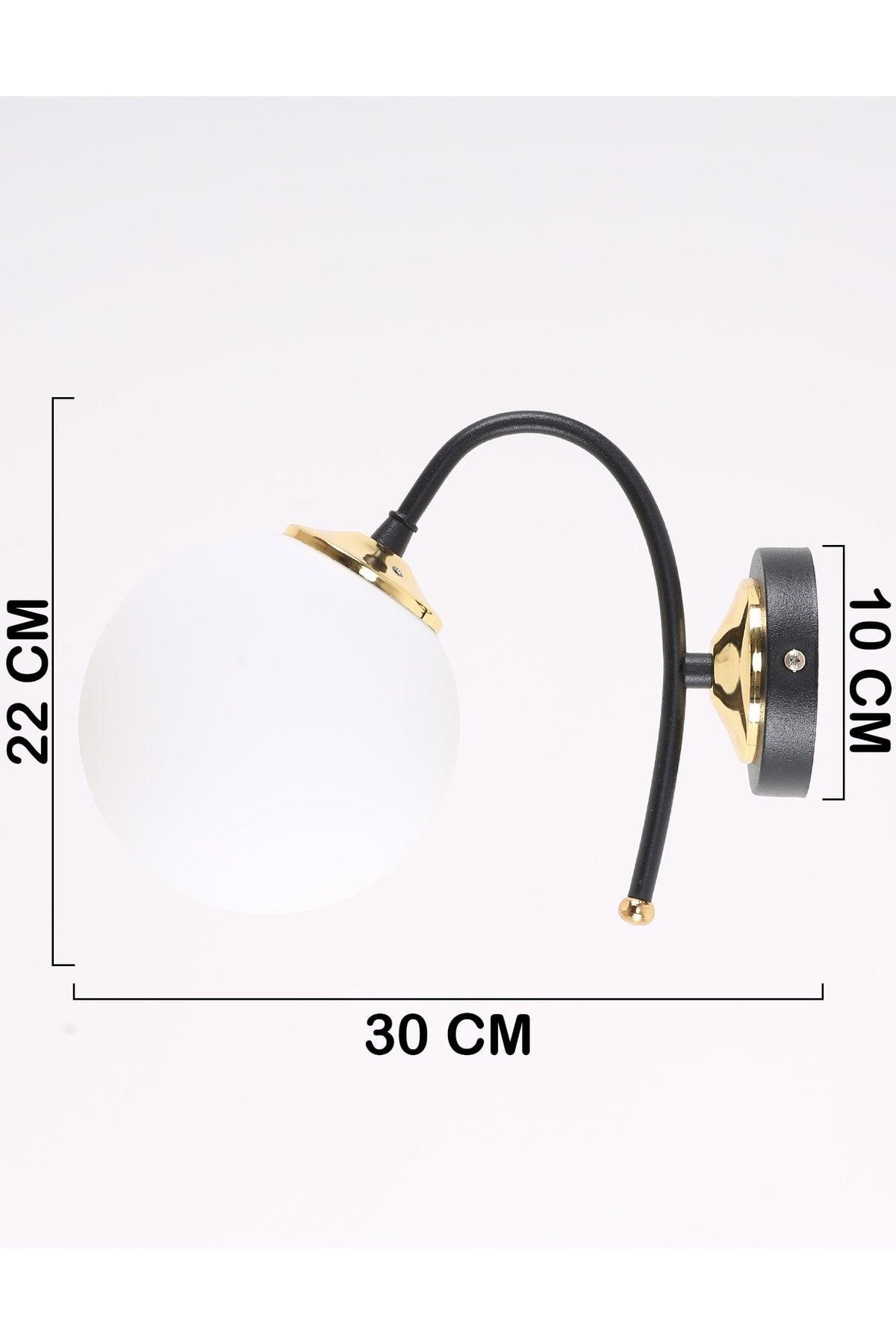 Yoyo Black Gold White Glass Wall Sconce - Swordslife