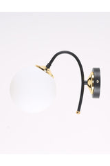 Yoyo Black Gold White Glass Wall Sconce - Swordslife