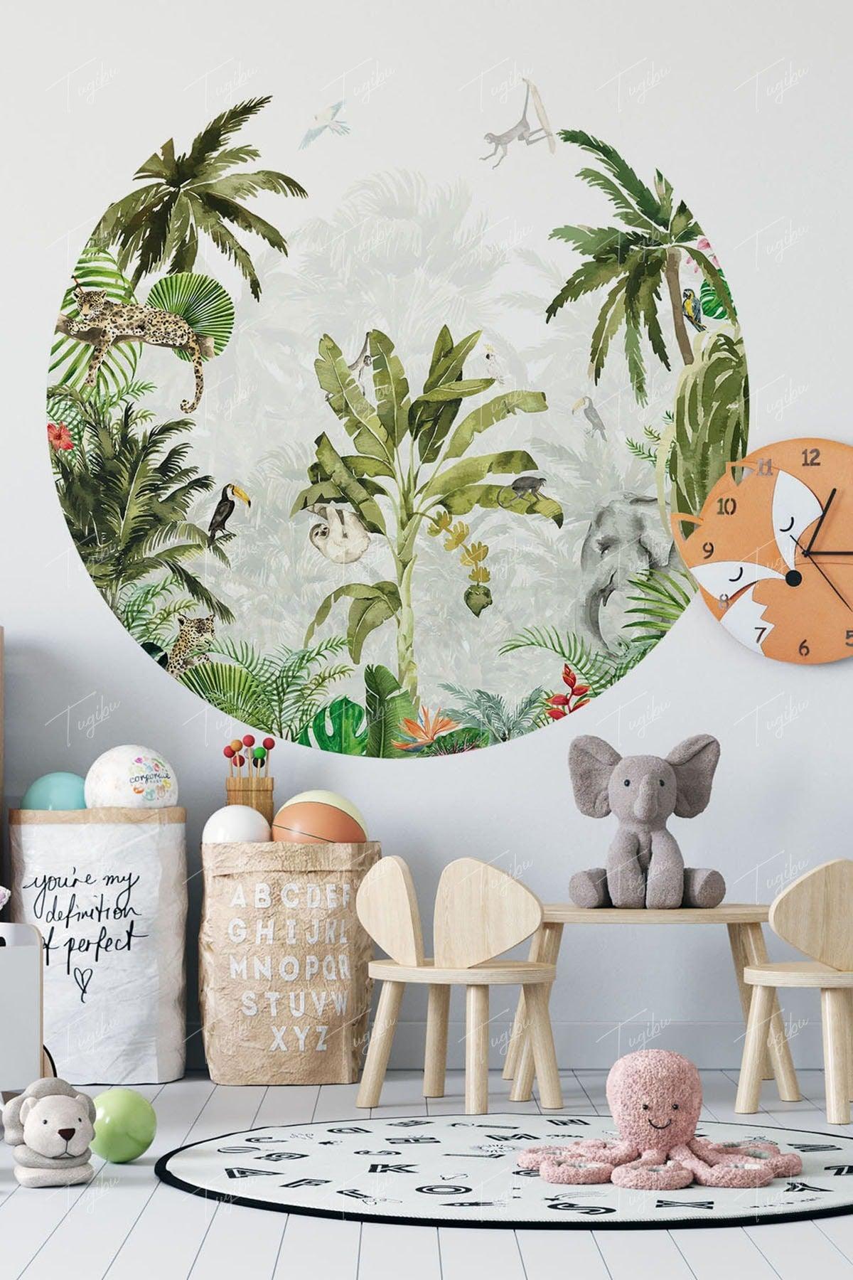 Round Circle Animals Wall Sticker - Swordslife