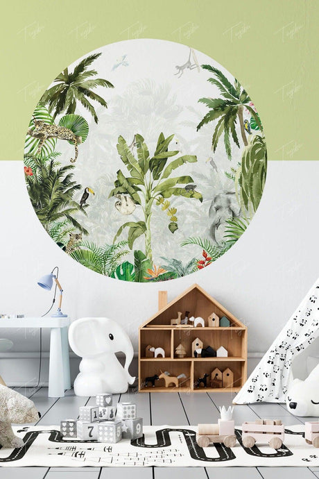 Round Circle Animals Wall Sticker - Swordslife