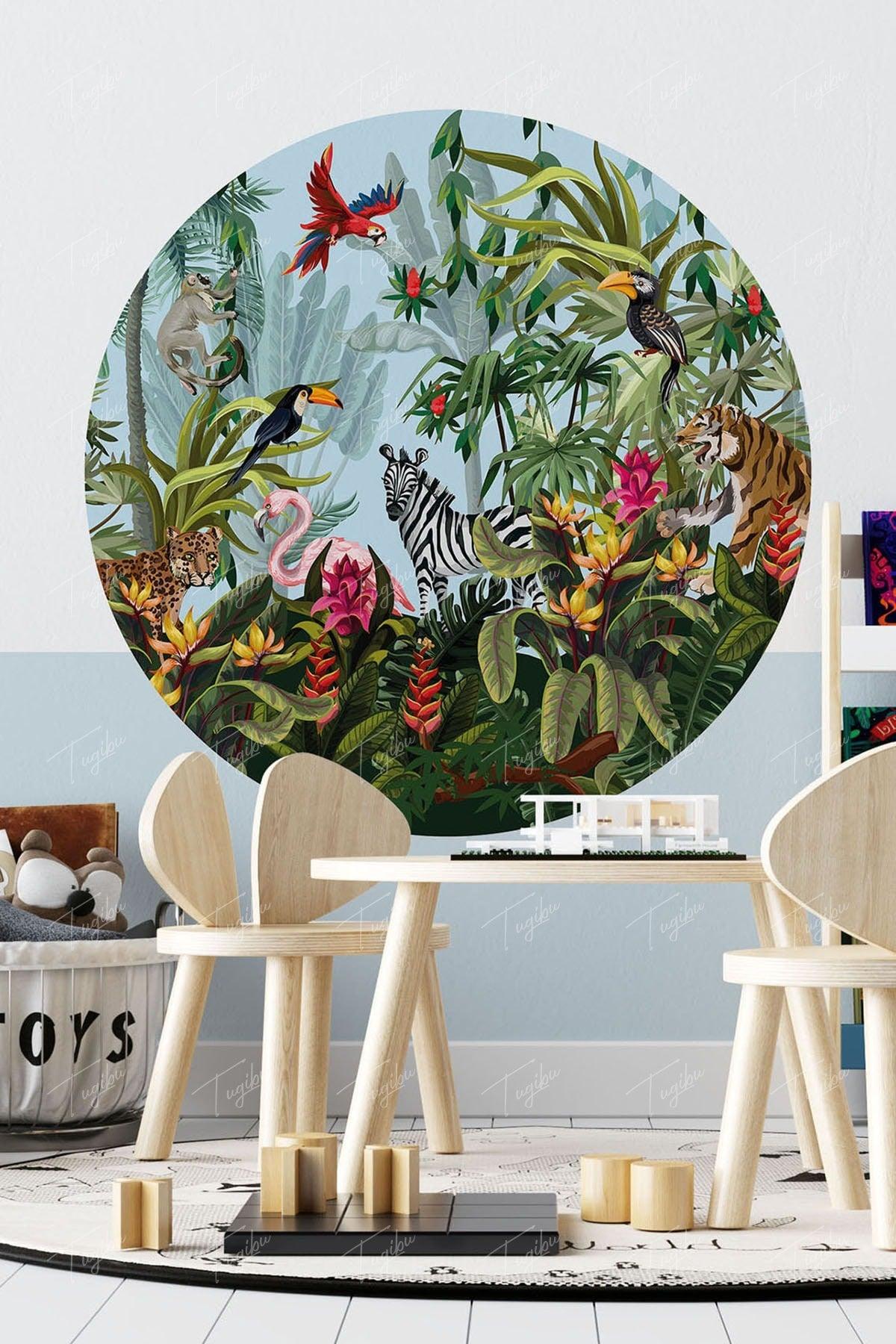 Round Circle Safari Wall Sticker - Swordslife