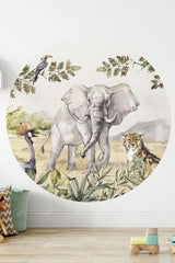 Round Circle Safari Wall Sticker - Swordslife