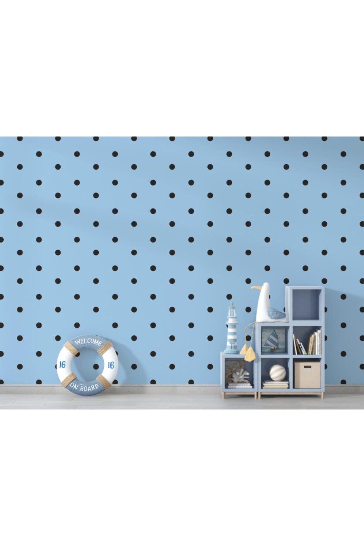 Round Polka Dot Wall Sticker Baby And Kids Room Decorative Decal Sticker 4x4cm Black 200 Pcs - Swordslife