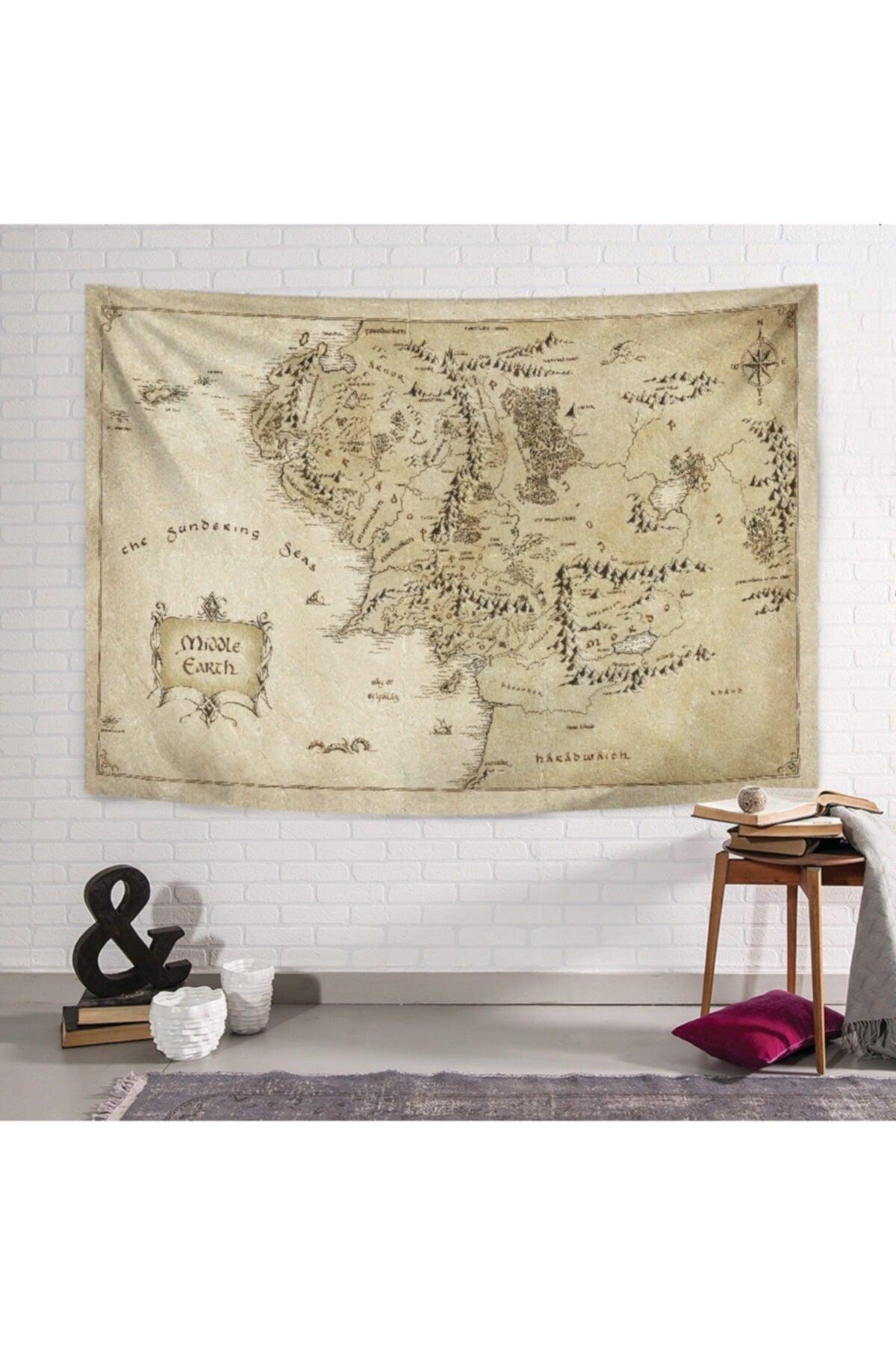 Lord of the Rings Map Wallcovering Tapestry Tapestry - Swordslife