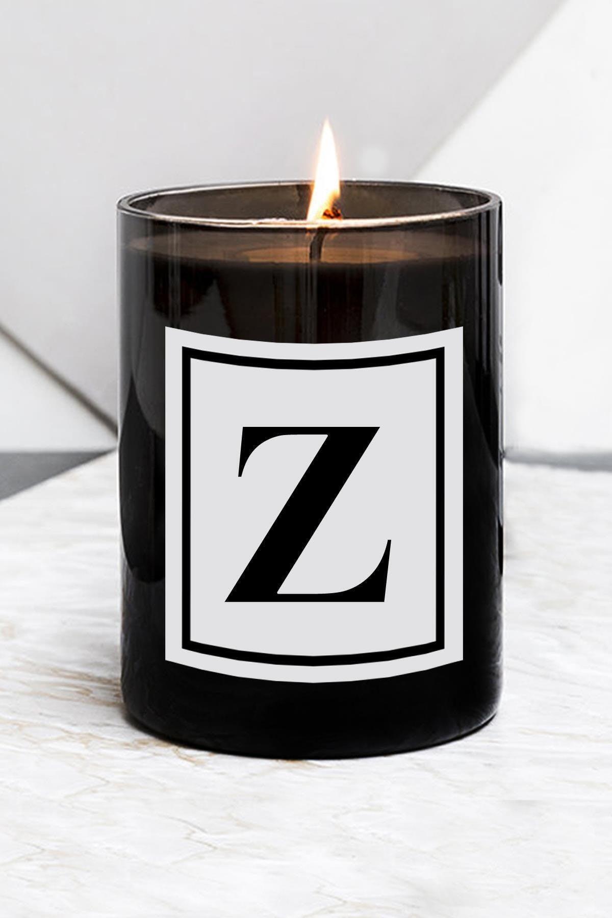 Letter Z Large Size Black Glass Candle - Swordslife