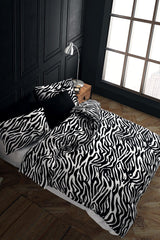 Zebra 100% Cotton Ranforce Double Duvet Cover Set 200x220 - Swordslife