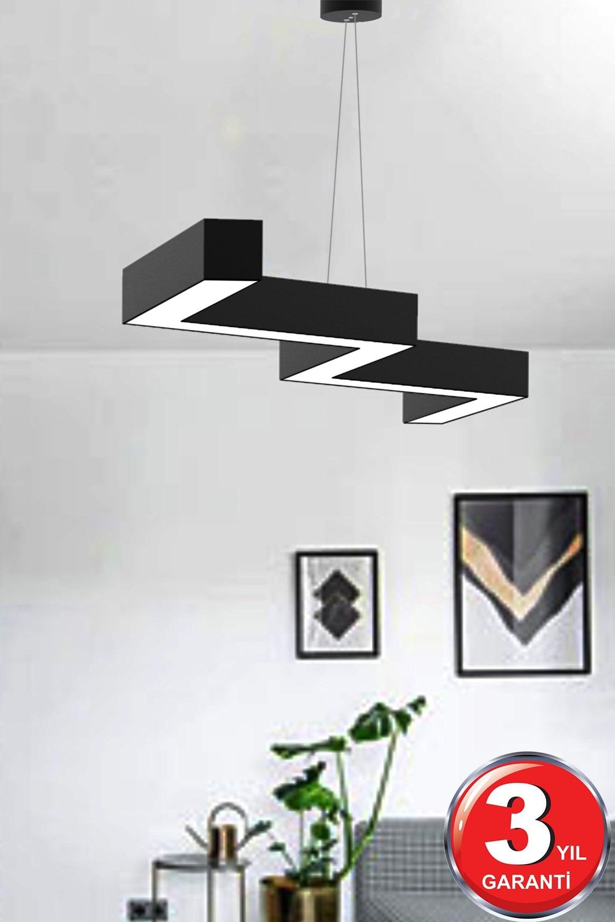 Zigzag Black Case , Modern Led Chandelier With White Light Led - Swordslife